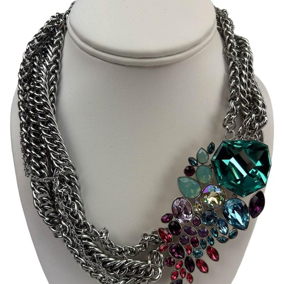 Authentic Swarovski beautiful Multi Color Tropical Collar Necklace NIB. - Picture 8 of 15